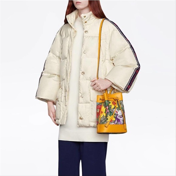 GUCCI Ophidia GG flora leather bucket bag - Picture 2 of 9